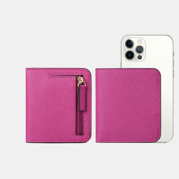 RFID Blocking Slim Bifold Elegant Wallet - DeepPink - image 19