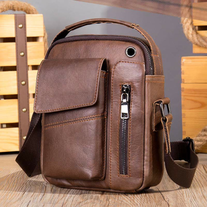 Messenger Bag for Men Multi-Pocket Genuine Leather Business Crossbody Bag - image 0
