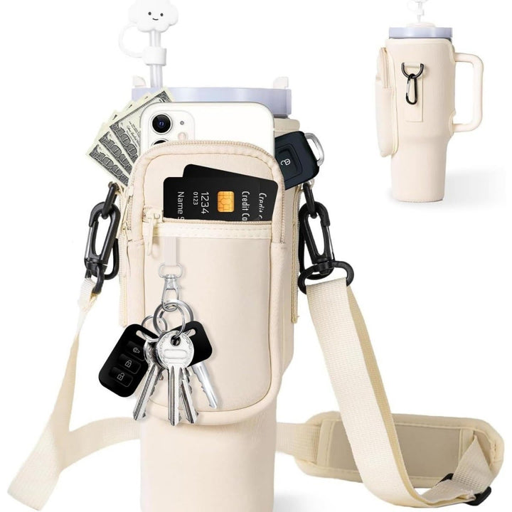 Portable Travel Storage Bag Compatible Bottle Phone Pocket Crossbody Bag