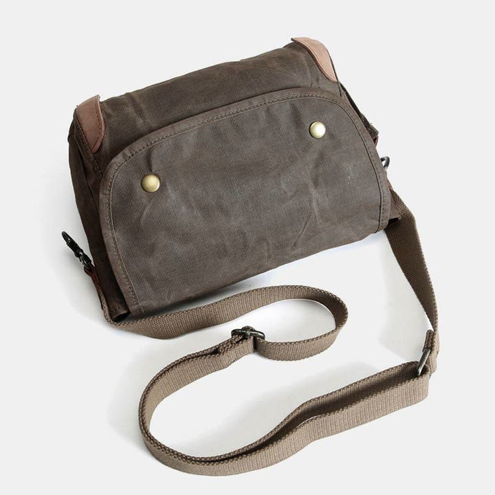 Large Capacity Retro Oil-Wax Canvas Crossbody Bag Messenger Bag - image 18
