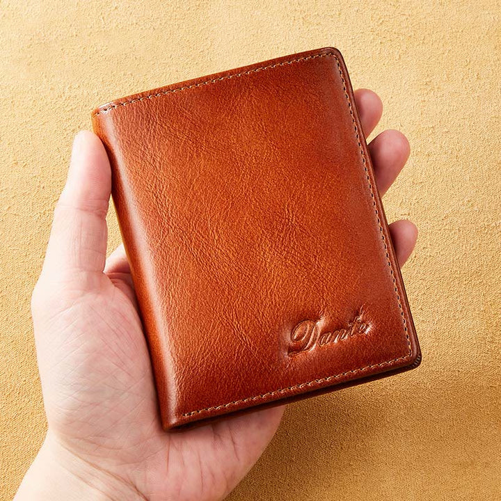 Retro Bifold RFID Blocking Leather Wallet for Men
