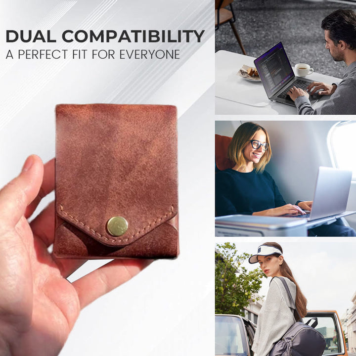 Vintage Handmade Small Compact Leather Wallet for Women Men