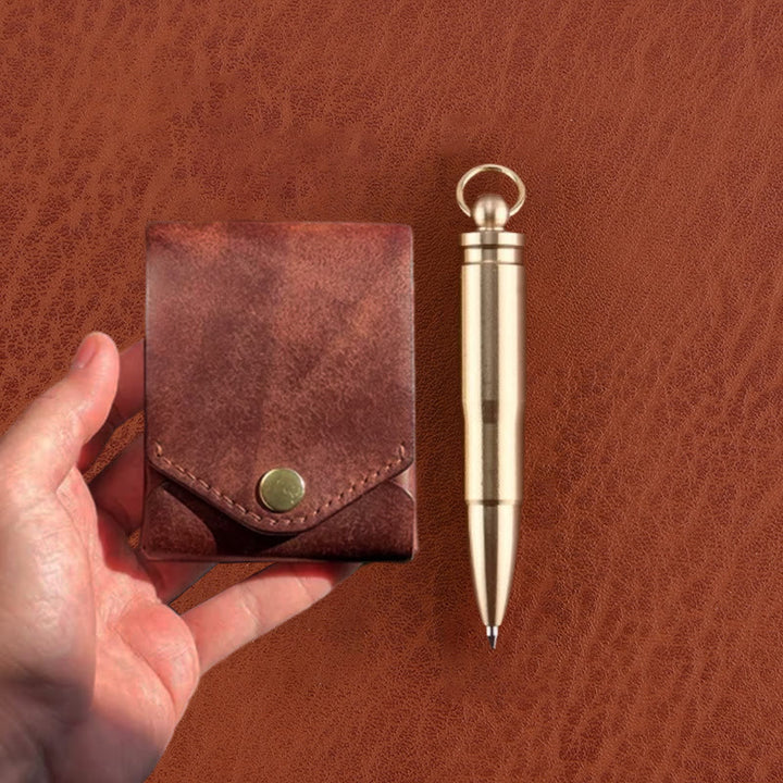 Vintage Handmade Small Compact Leather Wallet for Women Men