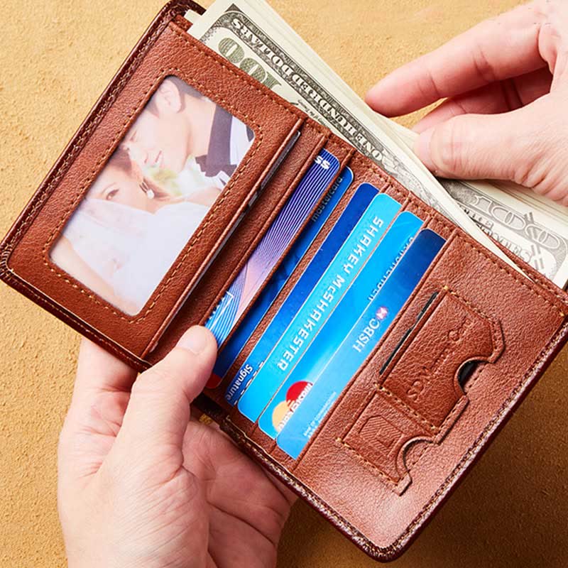 RFID Genuine Leather Vintage Card Holder Wallet