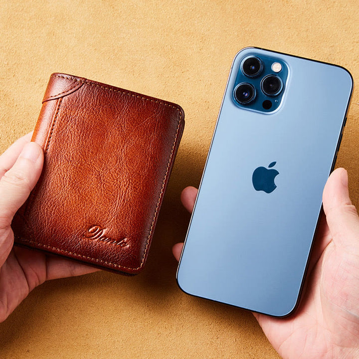 RFID Genuine Leather Vintage Card Holder Wallet
