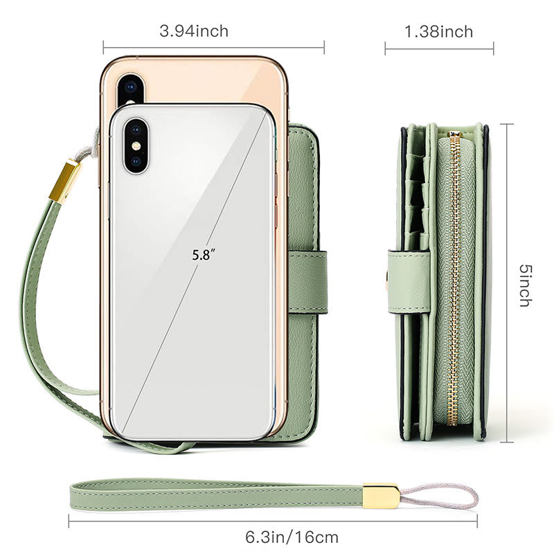 RFID Blocking Faux Leather Wallet for Women with Wrist Strap Zip Pocket - image 11