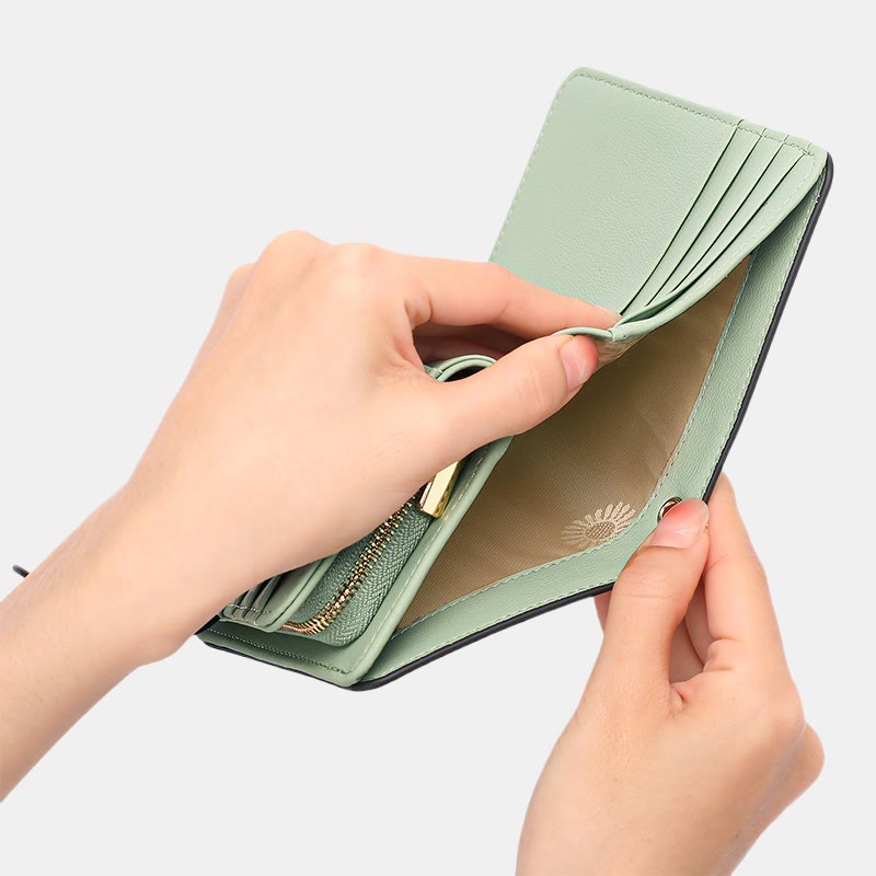 RFID Blocking Faux Leather Wallet for Women with Wrist Strap Zip Pocket - image 5