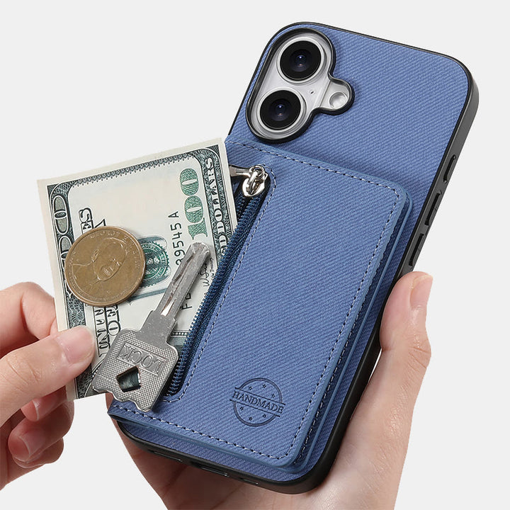 RFID Blocking Phone Case Wallet Card Holder for iPhone 16/15/14