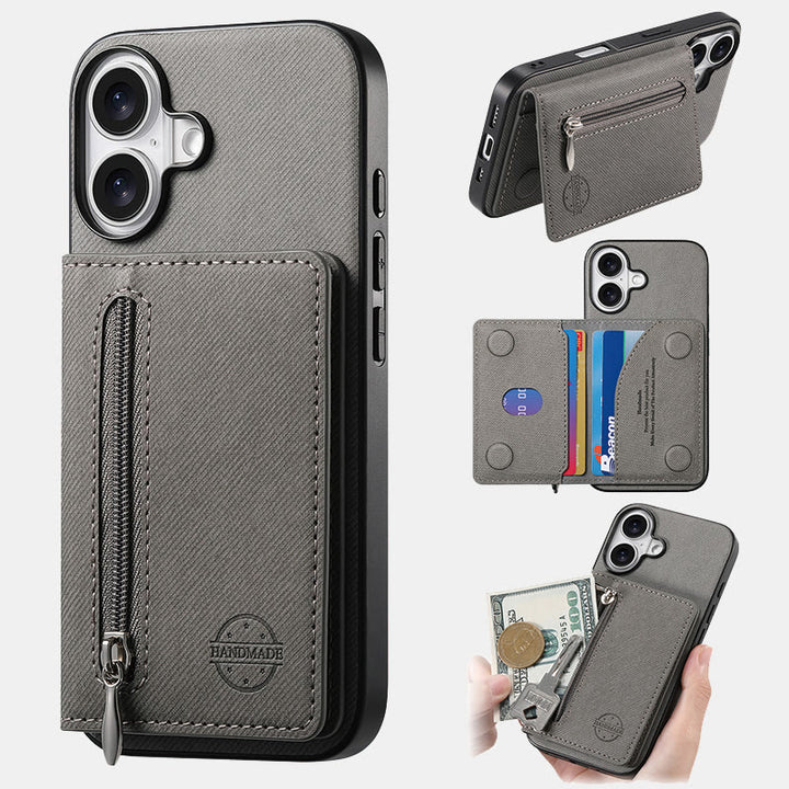 RFID Blocking Phone Case Wallet Card Holder for iPhone 16/15/14