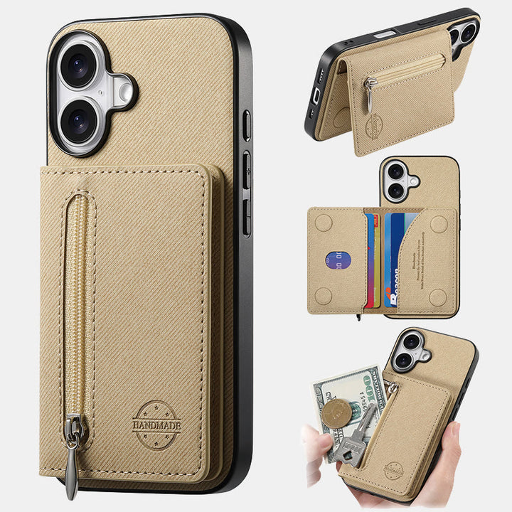 RFID Blocking Phone Case Wallet Card Holder for iPhone 16/15/14