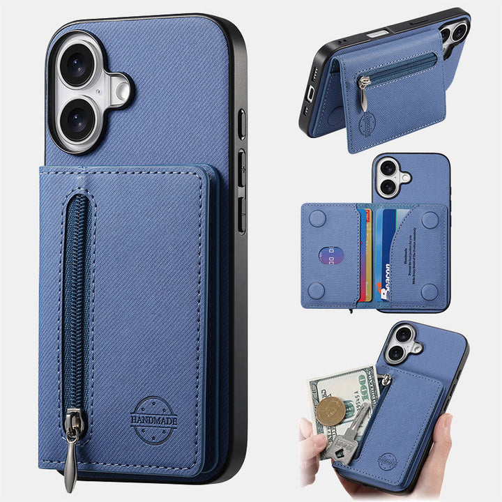 RFID Blocking Phone Case Wallet Card Holder for iPhone 16/15/14