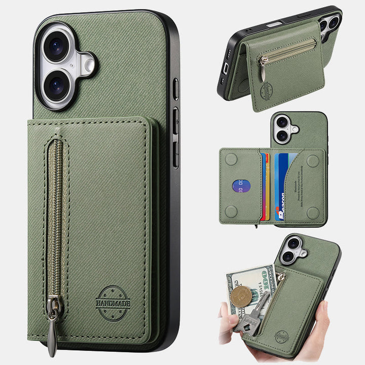 RFID Blocking Phone Case Wallet Card Holder for iPhone 16/15/14
