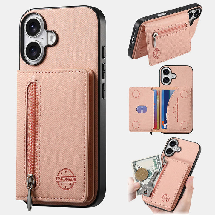 RFID Blocking Phone Case Wallet Card Holder for iPhone 16/15/14