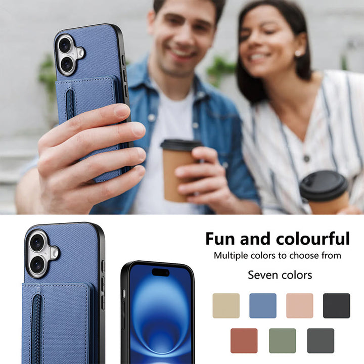 RFID Blocking Phone Case Wallet Card Holder for iPhone 16/15/14