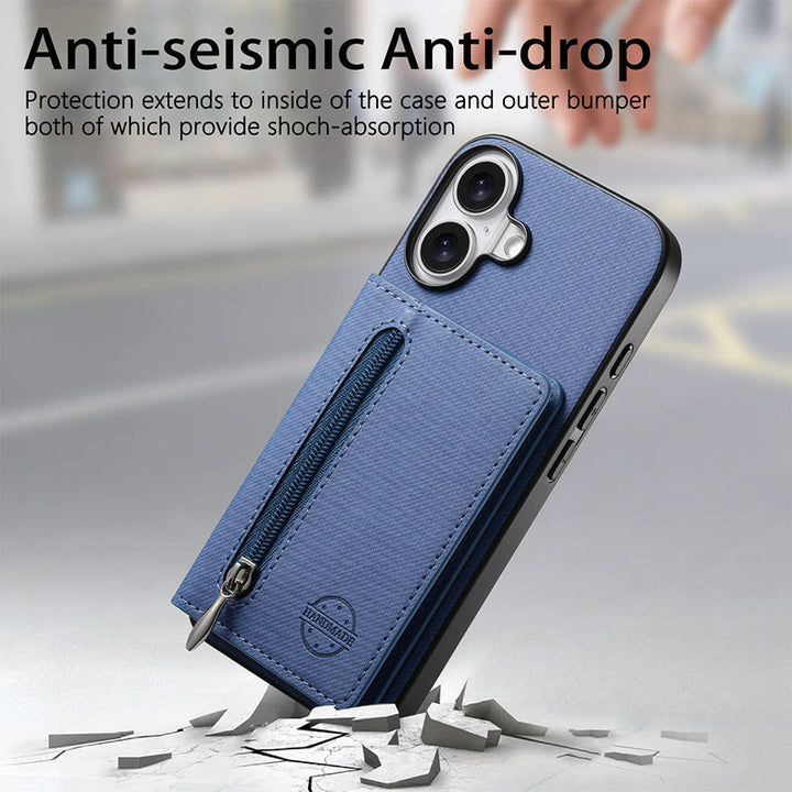 RFID Blocking Phone Case Wallet Card Holder for iPhone 16/15/14