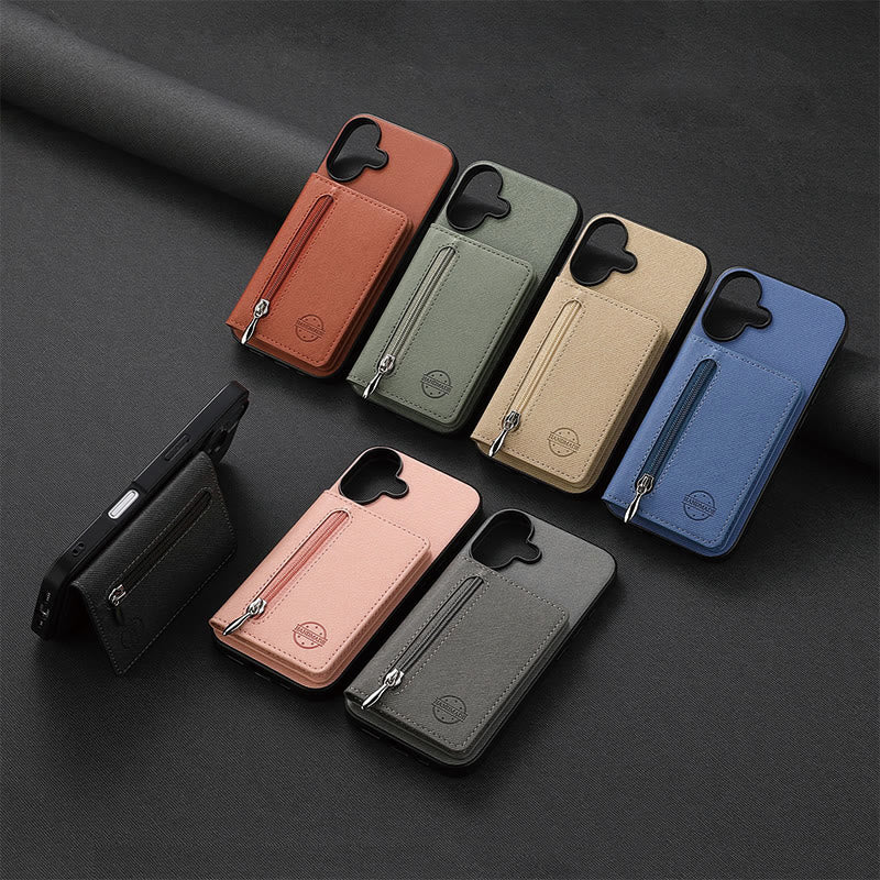 RFID Blocking Phone Case Wallet Card Holder for iPhone 16/15/14