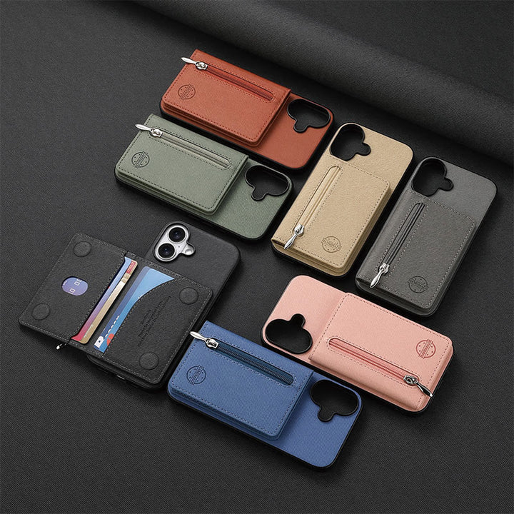 RFID Blocking Phone Case Wallet Card Holder for iPhone 16/15/14
