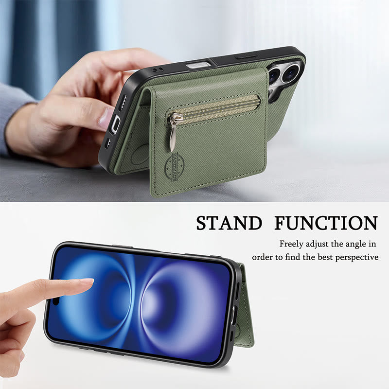 RFID Blocking Phone Case Wallet Card Holder for iPhone 16/15/14