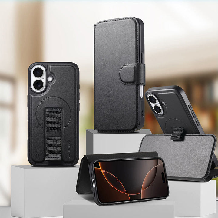 RFID Blocking Magnetic Phone Case Wallet for iPhone with Card Holder