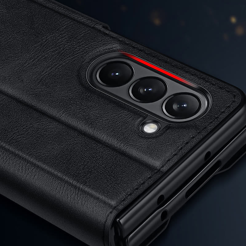 Faux Leather Phone Case for Galaxy Z Fold 2/3/4/5/6 with Kickstand Hinge Prctection - image 6