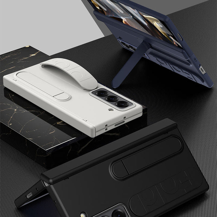 Phone Case for Samsung Z Fold with S-Pen Holder Stylus Kicksand Hand Strap