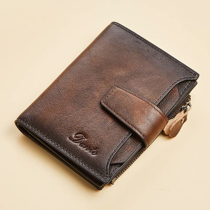 RFID Anti-Theft Multi-Card Slots Large Capacity Genuine Leather Wallet