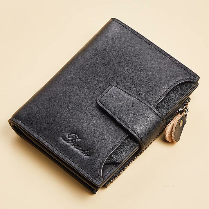 RFID Anti-Theft Multi-Card Slots Large Capacity Genuine Leather Wallet