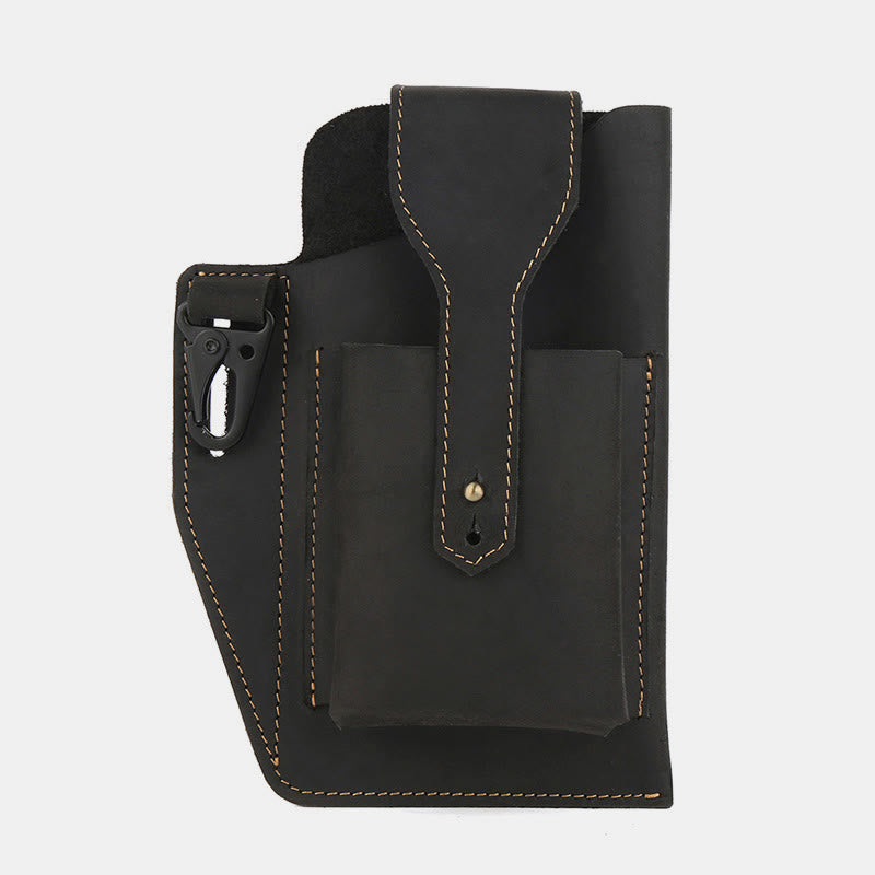 Retro EDC Genuine Leather Phone Bag Waist Bag