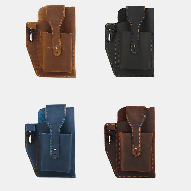 Retro EDC Genuine Leather Phone Bag Waist Bag