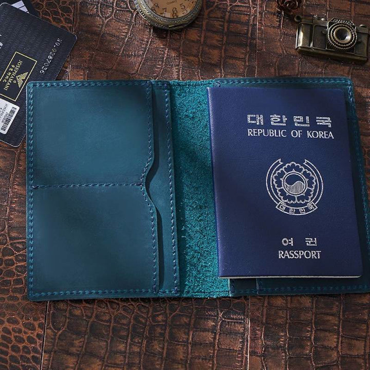 Ultra Thin Passport Holder For Suitcase Genuine Leather Passport Cover