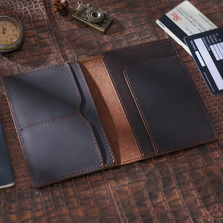 Ultra Thin Passport Holder For Suitcase Genuine Leather Passport Cover