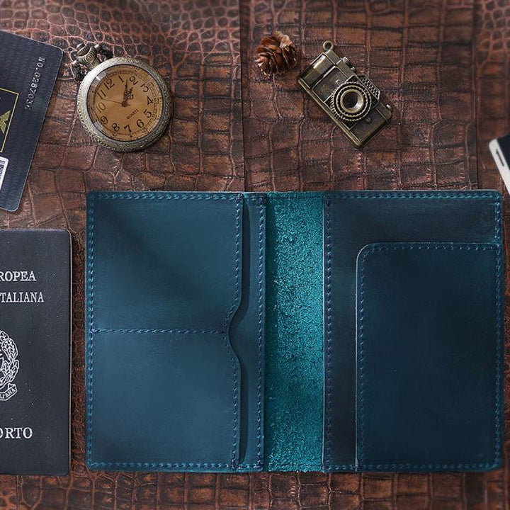 Ultra Thin Passport Holder For Suitcase Genuine Leather Passport Cover
