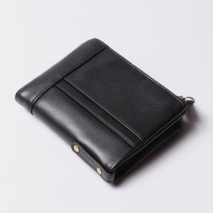 Large Capacity Leather Wallet RFID Blocking Bifold Multi Slot Card Holder