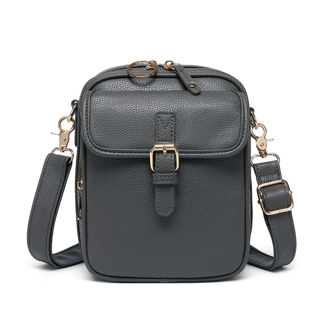 Small Trendy Crossbody Bag for Women Vegan Leather Multi-Pocket for Storage