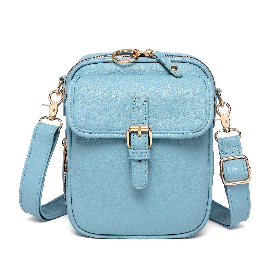Small Trendy Crossbody Bag for Women Vegan Leather Multi-Pocket for Storage