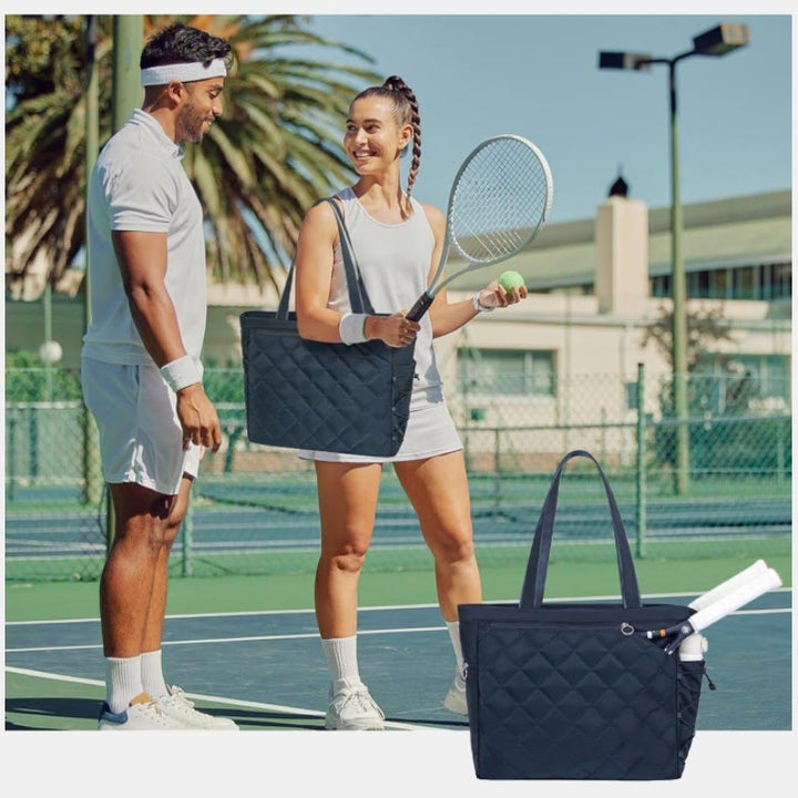 Waterproof Quilted Racket Bag Tote for Tennis Picketball Tote Shoulder Bag - image 8