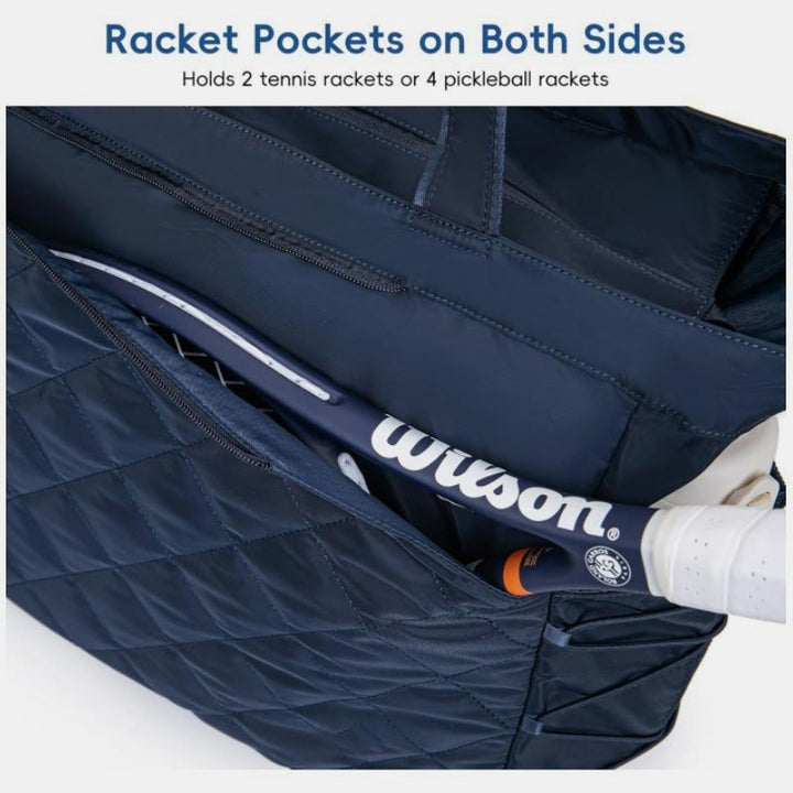 Waterproof Quilted Racket Bag Tote for Tennis Picketball Tote Shoulder Bag - image 5