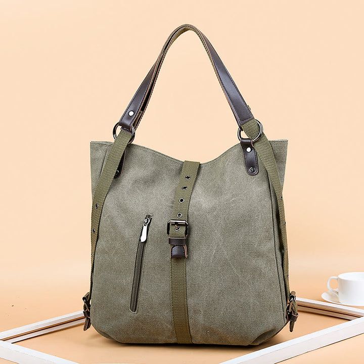 Large Capacity Multifunctional Retro Tote Bag Convertible Backpack - image 5