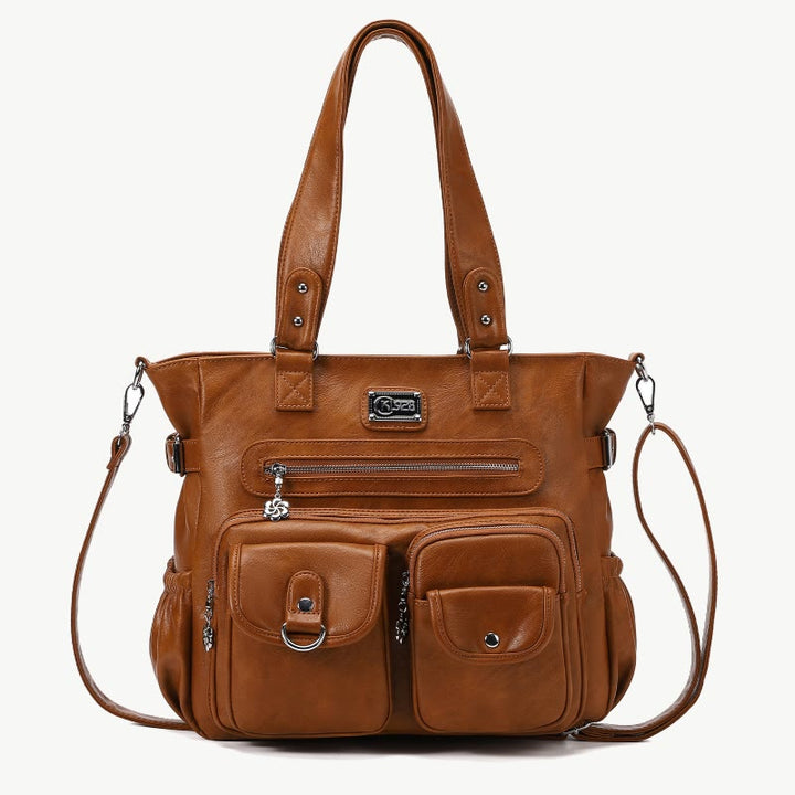 Women Large Underarm Tote Multiple Pockets Two Use Crossbody Bag - Peru - image 14