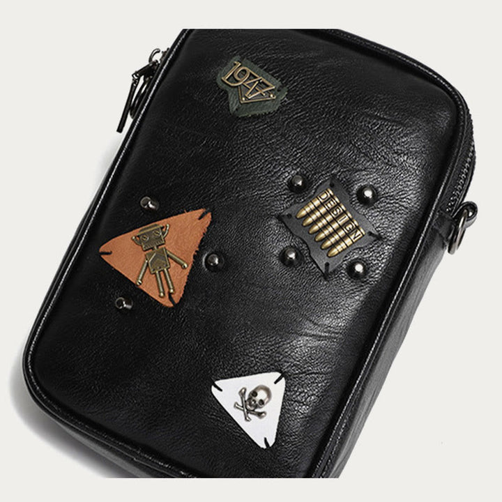 Mini Phone Bag For Men Outdoor Riding Leather Crossbody Bag