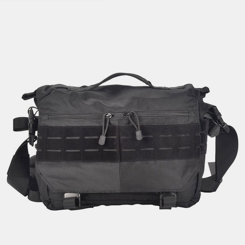 Men's Military Messenger Bag Crossbody Bag Travel Carry Bag with Multi-Slots - Black - image 11