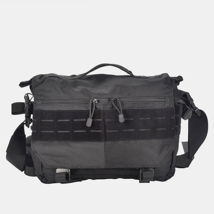 Men's Military Messenger Bag Crossbody Bag Travel Carry Bag with Multi-Slots - Black - image 11