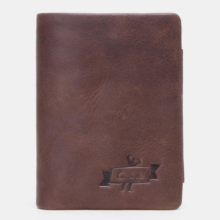 High Capacity Vintage Leather Trifold Wallet