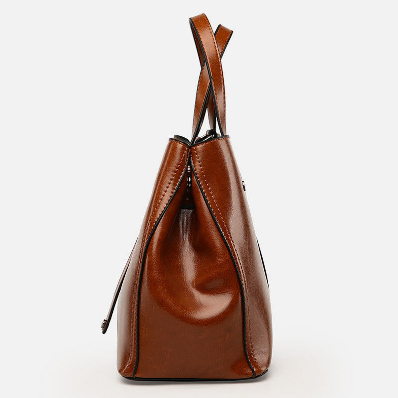 Minimalist Tote Pure Color Leather Crossbody Handbag For Women - image 10