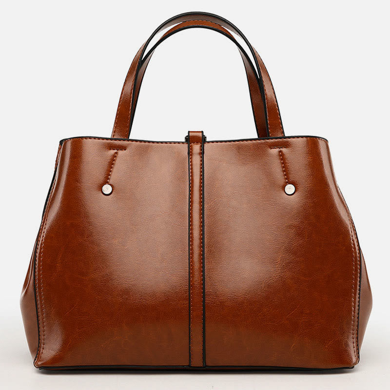 Minimalist Tote Pure Color Leather Crossbody Handbag For Women - image 11