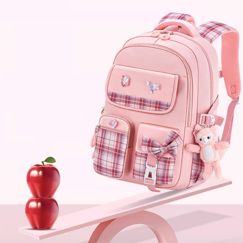 Backpack For Girls Cute Cartoon Pendant Lightweight Large Capacity Schoolbag