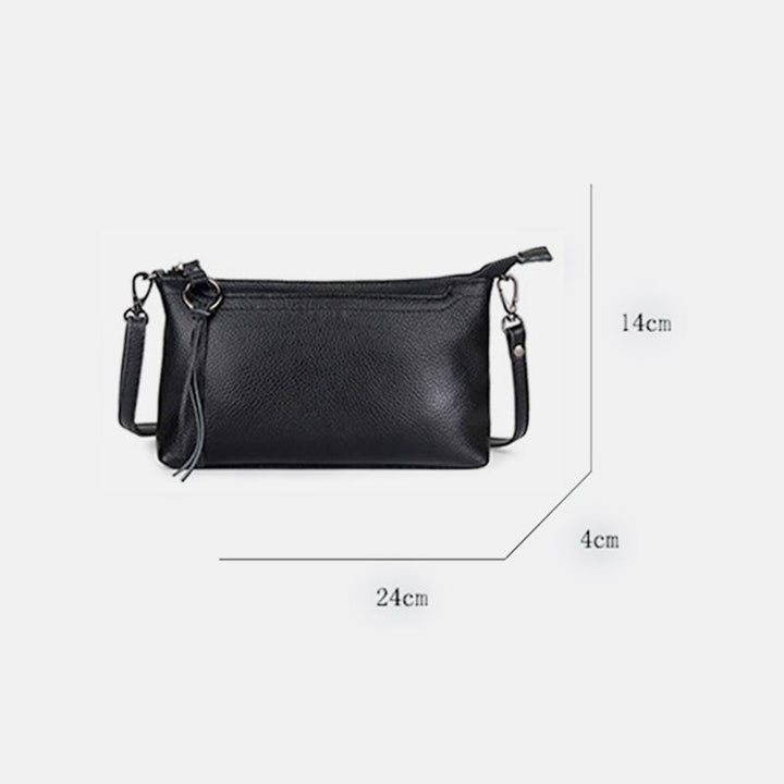 Genuine Leather Tassel Shoulder Crossbody Bag