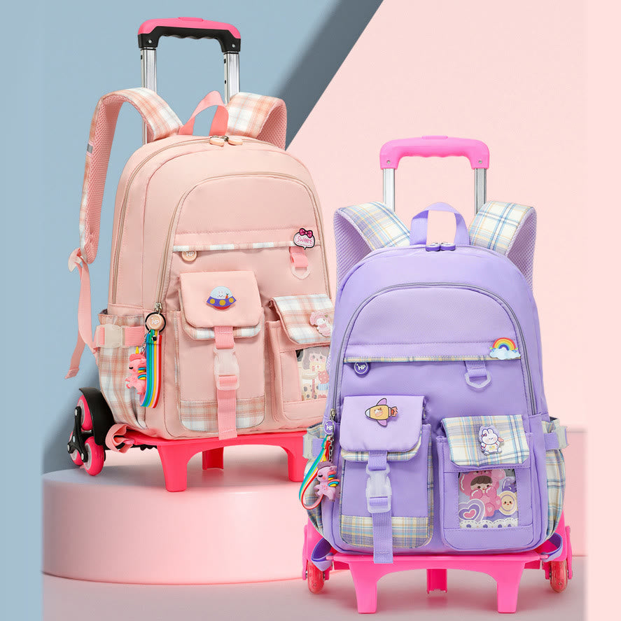 School Backpack For Kids Cute Pattern Rolling School Bag - image 0