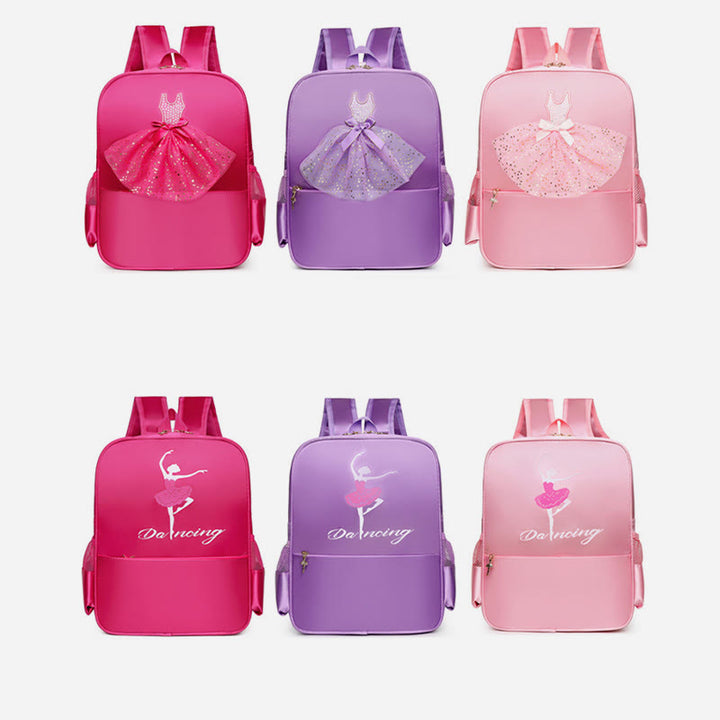 Girls Dance Backpack Ballerina Dress Decor Kids Dance Schoolbag