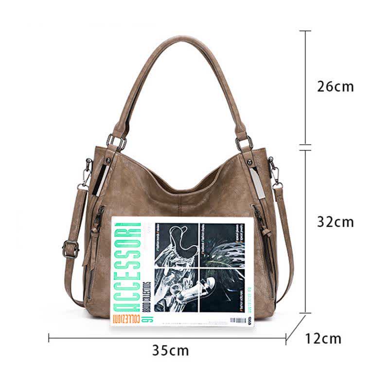 Leather Hobo Handbags for Women Designer Shoulder Purses Crossbody Tote